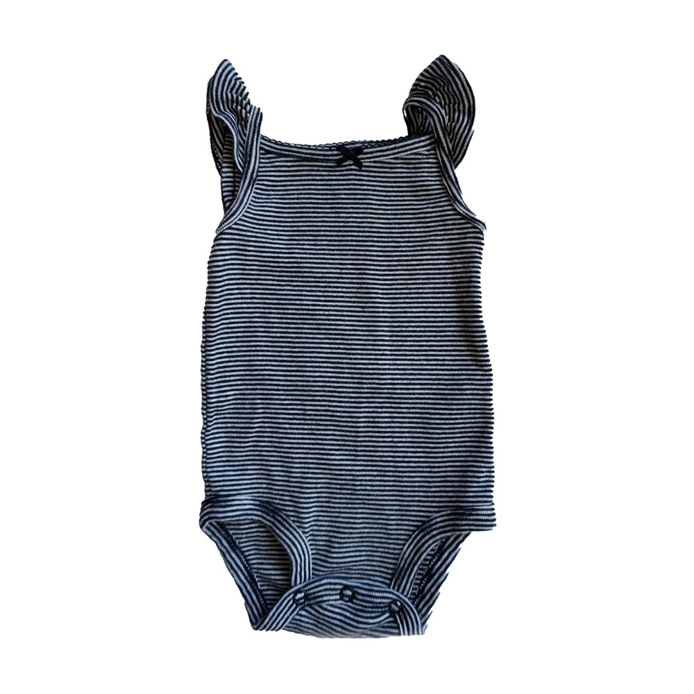 Carter's Striped Onesie Black and White Size 3M